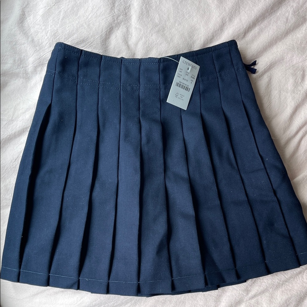 Navy Pleated Girls Skirt
